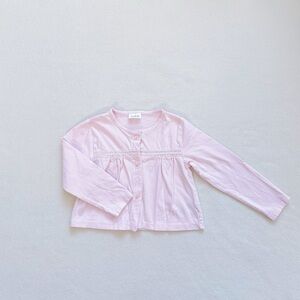 3/$30 Next Baby Girl Pink Cropped Cardigan Cotton Button Up Long Sleeve 18-24M